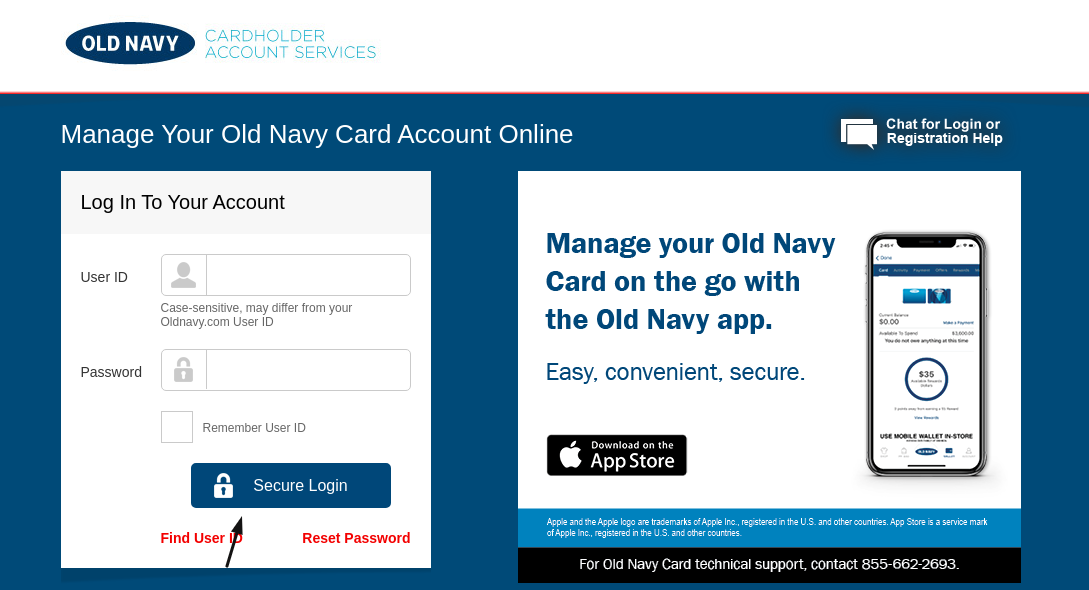 old navy credit card