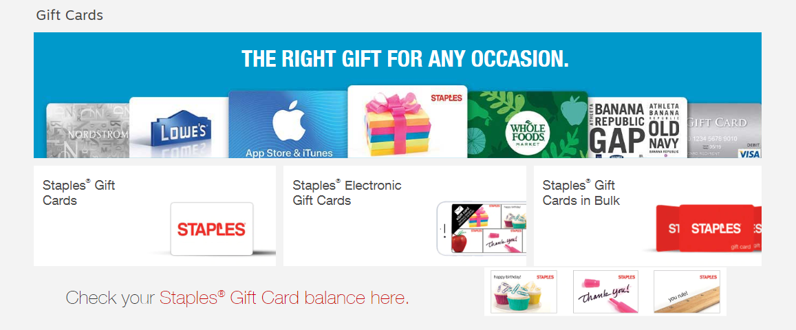 Staples Gift Card Balance Online