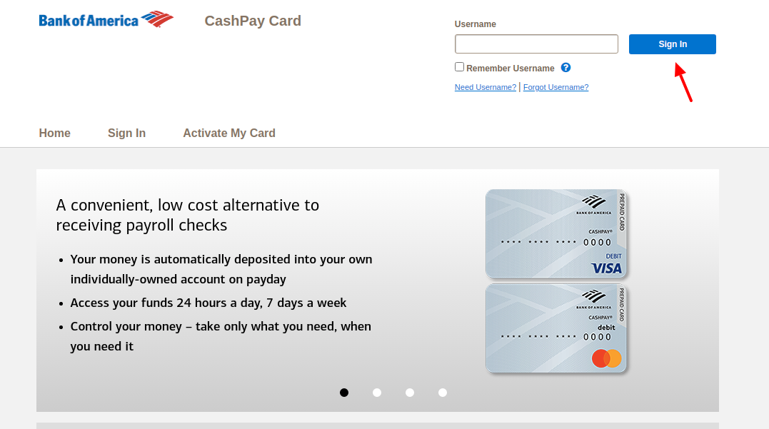 CashPay Card Sign In