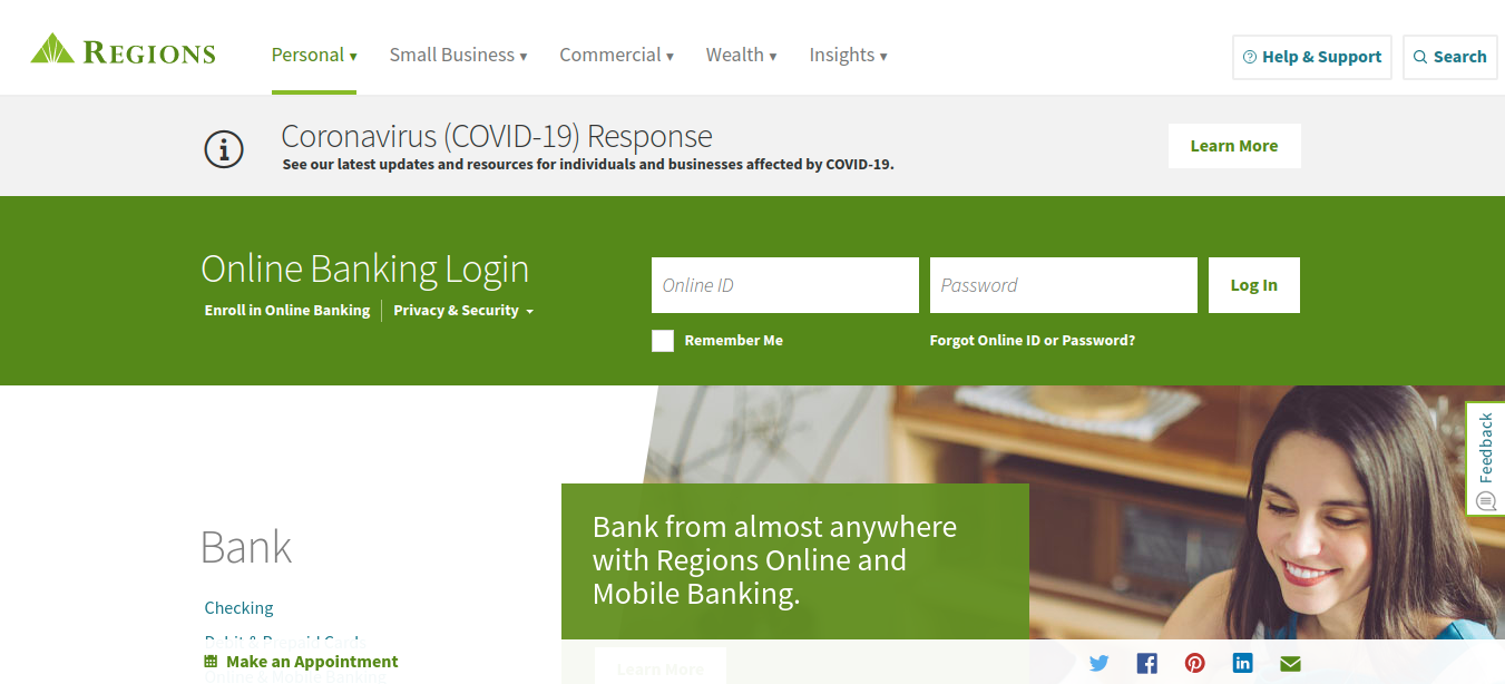www.regions.com - Regions Online Banking Login