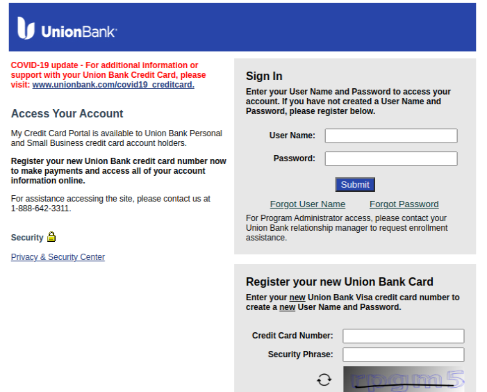 Login to your Union Bank Account