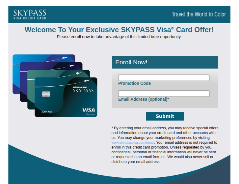 SKYPASS Visa Card Offer