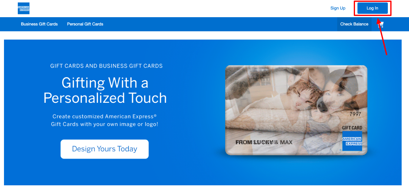 american express gift card login page